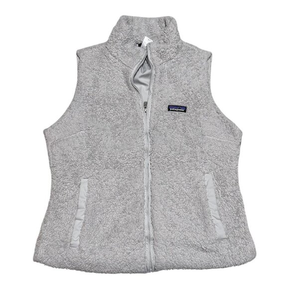 Patagonia Los Gatos Fleece Vest Women's Size L Salt Gray Full Zip 100% Polyester - Picture 1 of 5